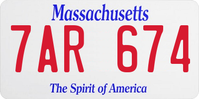 MA license plate 7AR674