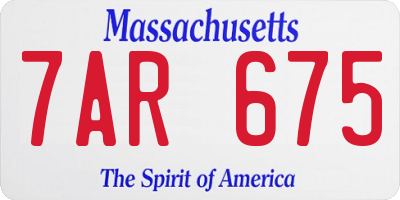 MA license plate 7AR675