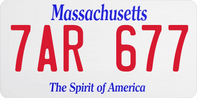 MA license plate 7AR677