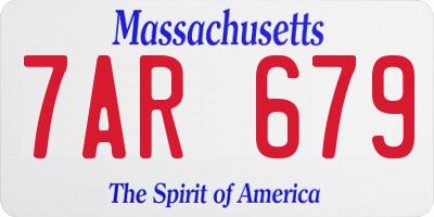 MA license plate 7AR679