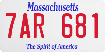 MA license plate 7AR681