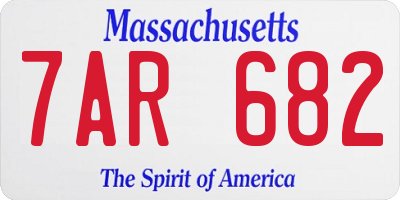 MA license plate 7AR682