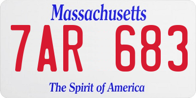 MA license plate 7AR683