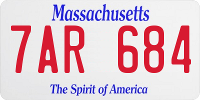 MA license plate 7AR684