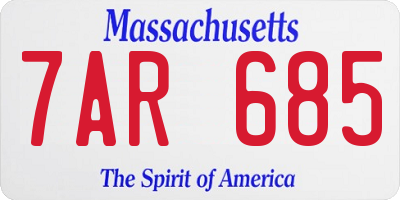 MA license plate 7AR685