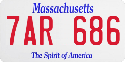 MA license plate 7AR686
