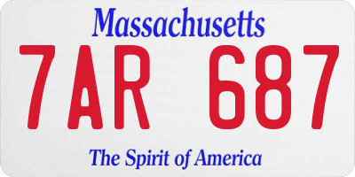 MA license plate 7AR687
