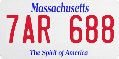 MA license plate 7AR688