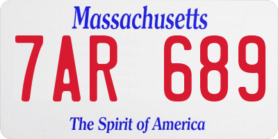 MA license plate 7AR689