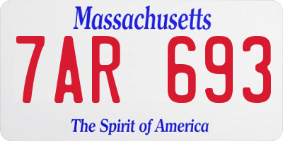 MA license plate 7AR693