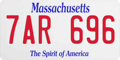 MA license plate 7AR696