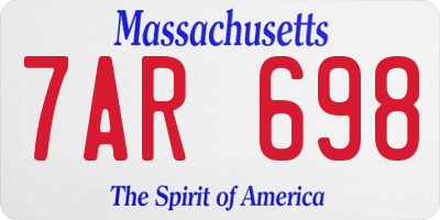 MA license plate 7AR698