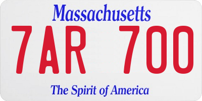 MA license plate 7AR700