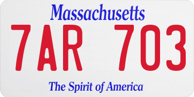 MA license plate 7AR703