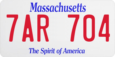 MA license plate 7AR704