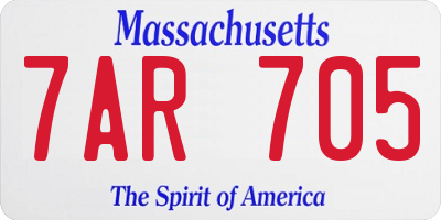 MA license plate 7AR705