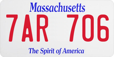 MA license plate 7AR706