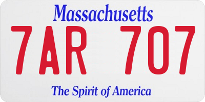 MA license plate 7AR707