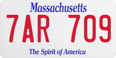 MA license plate 7AR709