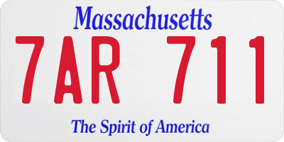 MA license plate 7AR711