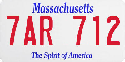 MA license plate 7AR712