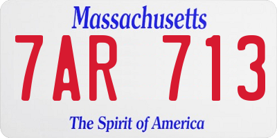 MA license plate 7AR713