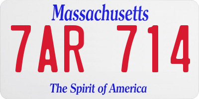 MA license plate 7AR714