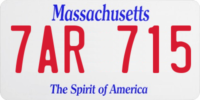 MA license plate 7AR715