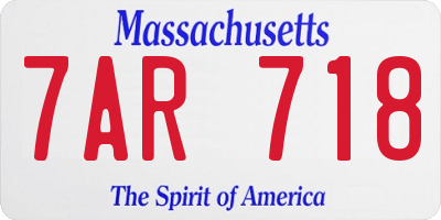 MA license plate 7AR718
