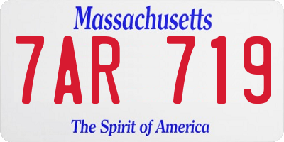 MA license plate 7AR719