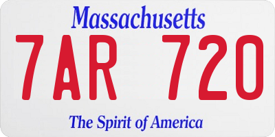 MA license plate 7AR720