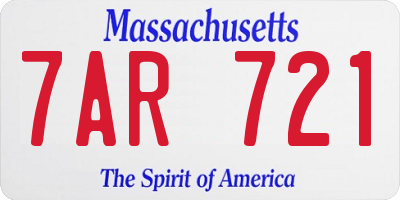 MA license plate 7AR721