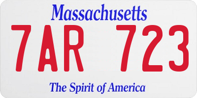 MA license plate 7AR723