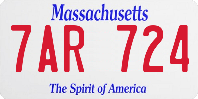 MA license plate 7AR724