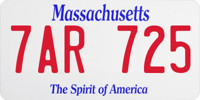 MA license plate 7AR725