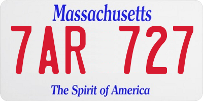MA license plate 7AR727