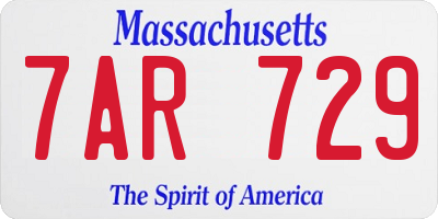 MA license plate 7AR729