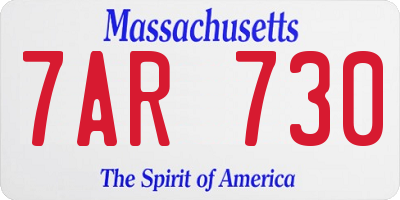 MA license plate 7AR730