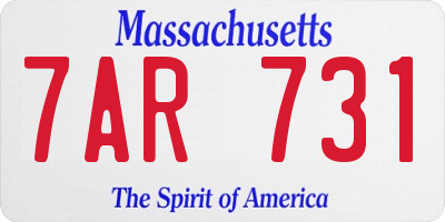 MA license plate 7AR731
