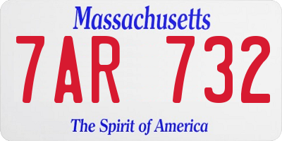 MA license plate 7AR732