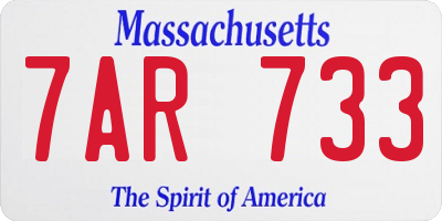 MA license plate 7AR733