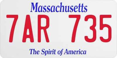 MA license plate 7AR735