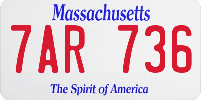 MA license plate 7AR736