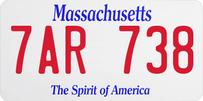 MA license plate 7AR738