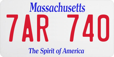 MA license plate 7AR740