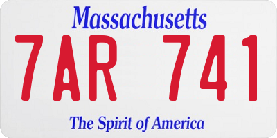 MA license plate 7AR741