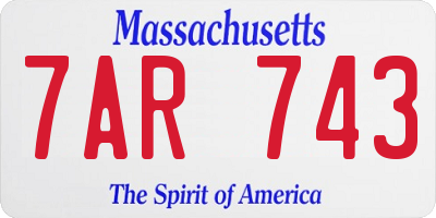 MA license plate 7AR743