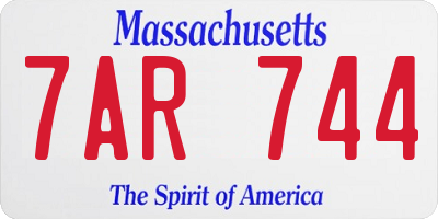 MA license plate 7AR744