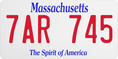 MA license plate 7AR745