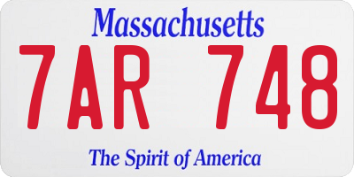MA license plate 7AR748
